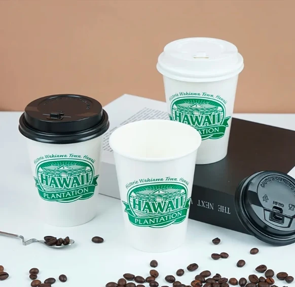 New Disposable 12oz Double Wall Coated Environmentally Portable Friendly Paper Coffe Cups With Lids paper cups for hot drinks