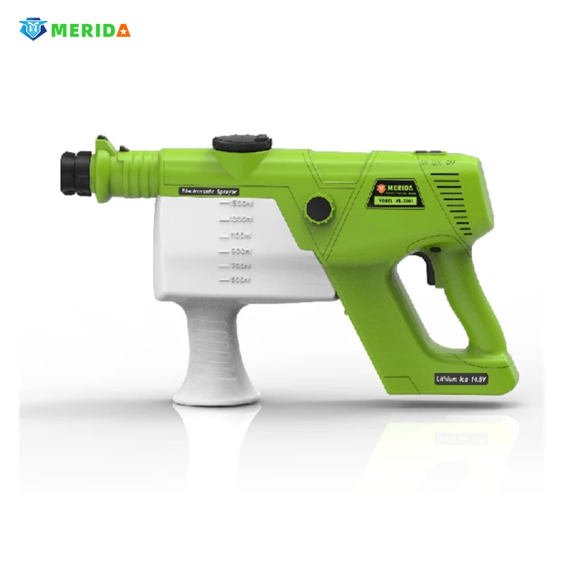 Merida 1500ml Adsorption capacity Portable Handheld Sprayer Electrostatic Spray Gun Disinfection  Fogging Machine
