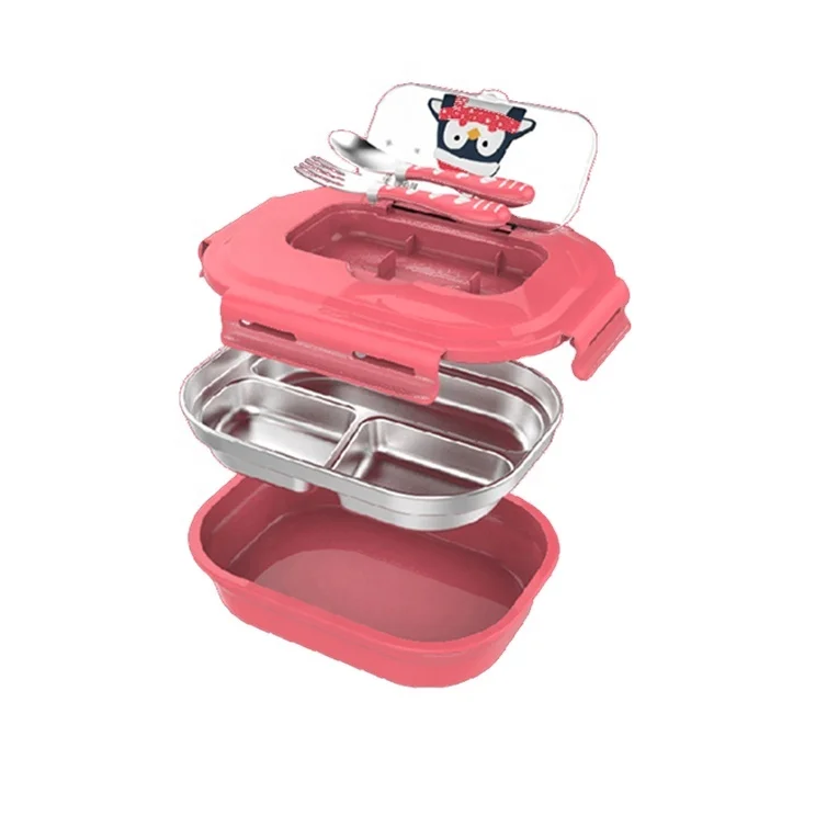 wholesale Children Food Grade Rectangular Metal Stainless Steel Bento Lunch Box