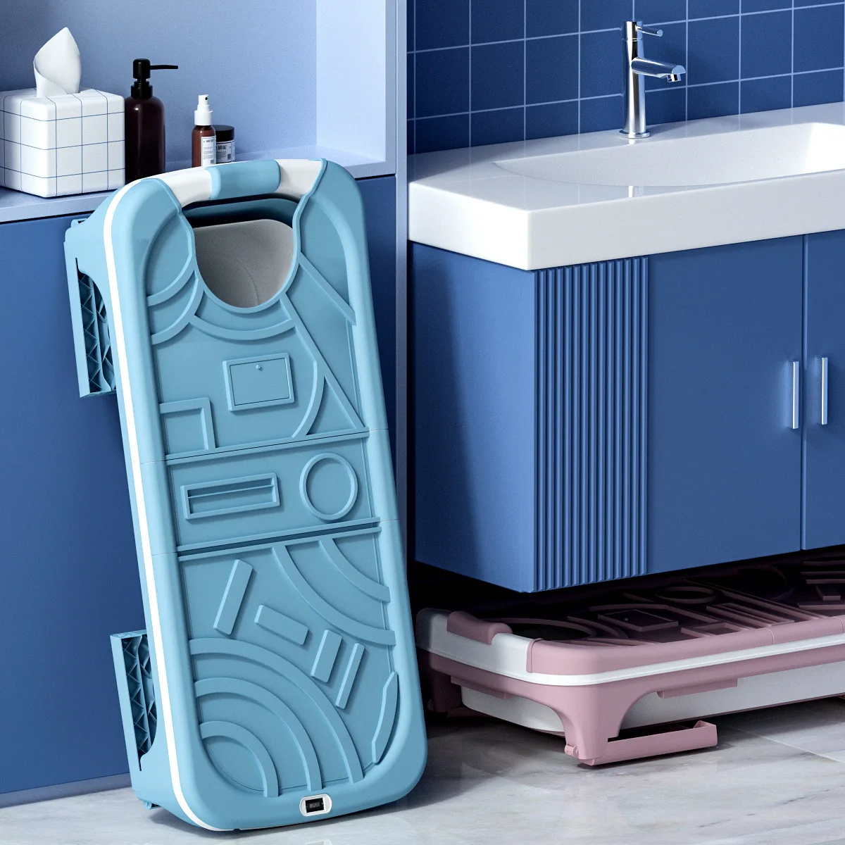 Высокое качество 140 см Большая Пластиковая Складная Ванна для взрослых