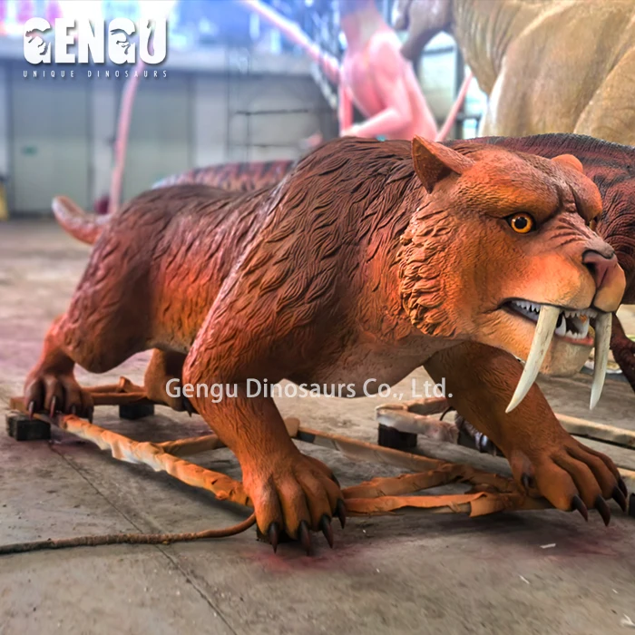 Prehistoric Animal Smilodon Model Ice Age High Quality Simulated Saber-Toothed Tiger