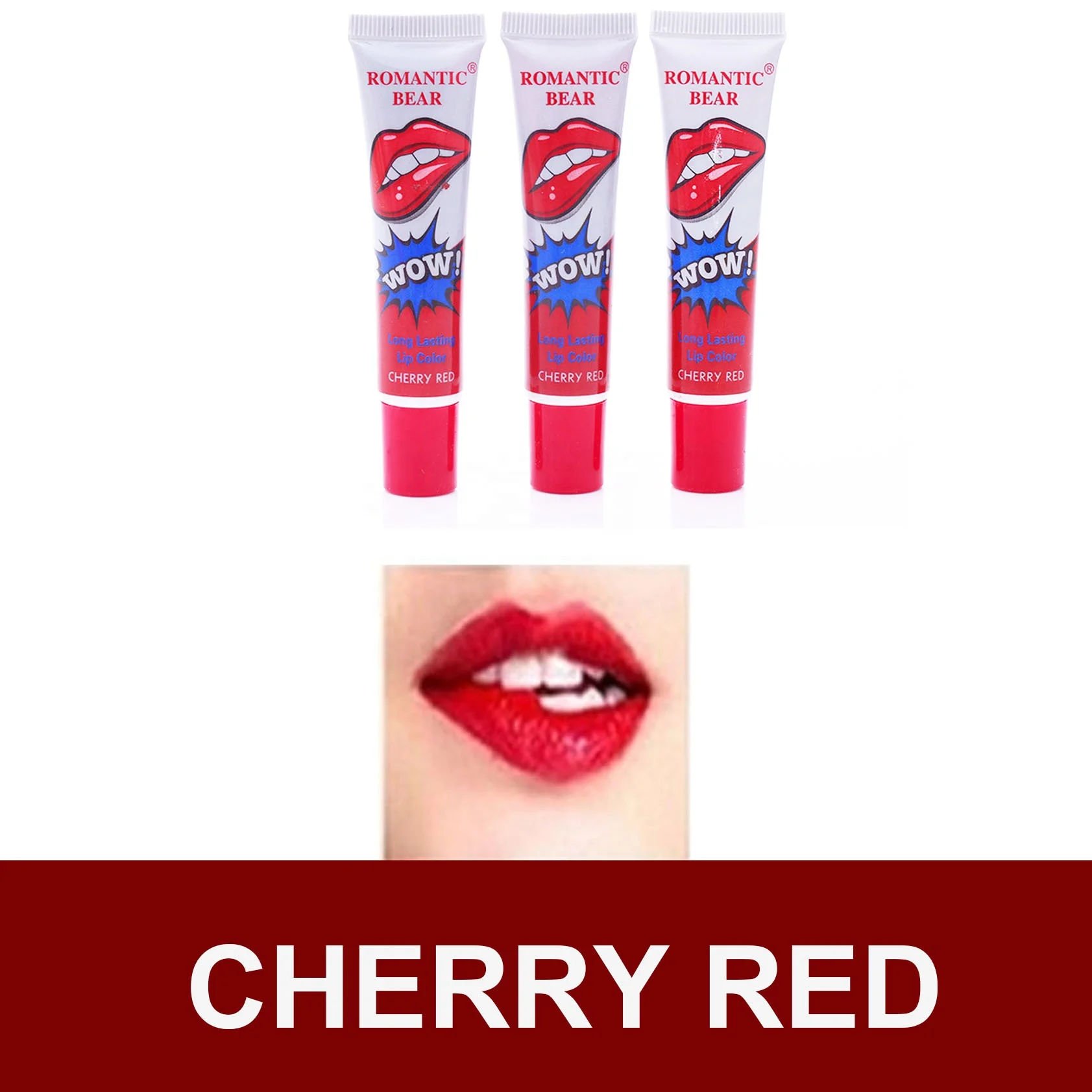 Ready To Ship 6 colors Vegan Matte Romantic bear peel off lip tattoo  WOW Lipstick