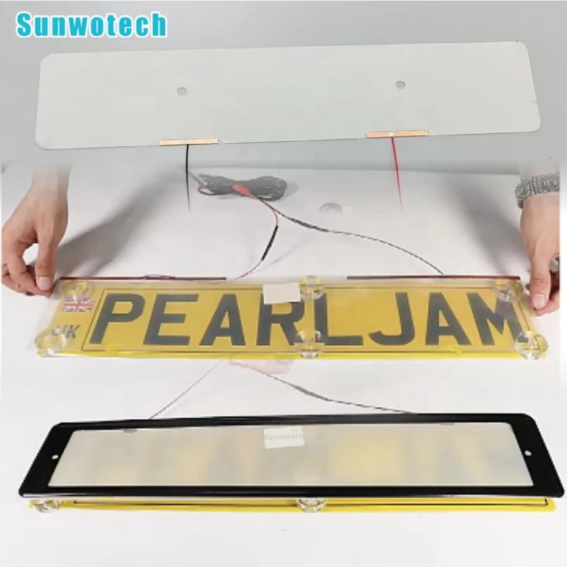 Eu Standard Car License Plate hide cover Holder Wholesale PDLC Smart Film License Plate Cover with Remote Control