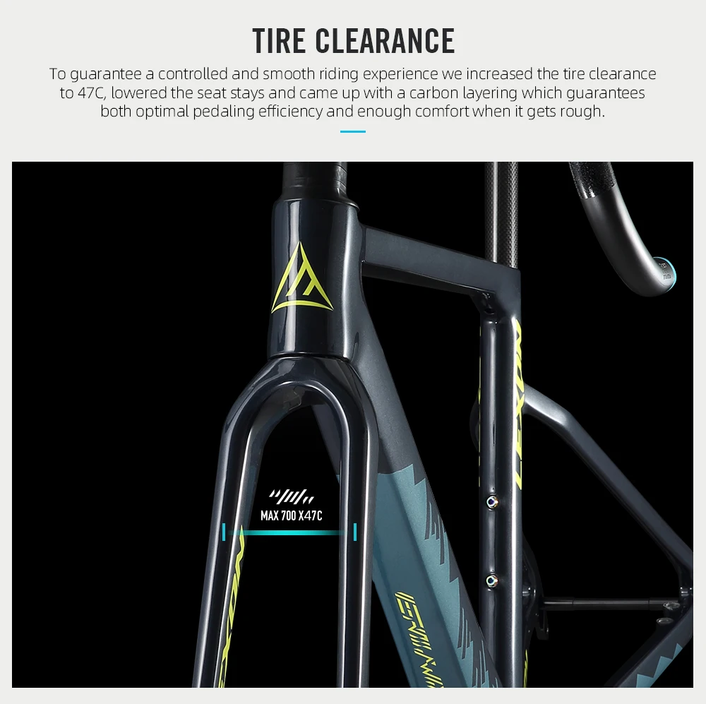 Lexon Carbon Road Bike frame Disc Brake Di2/Mechanical 700C Thru axle 12*142mm BB86 47C 2022 New Racing Gravel Bicycle Frames