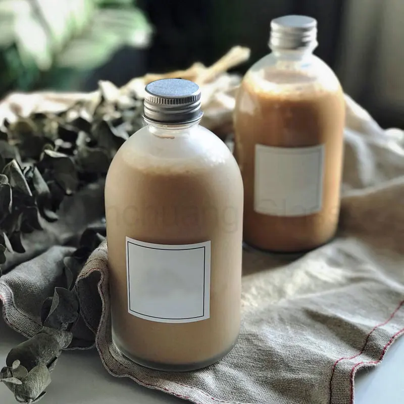 270ml 350ml  500ml Juice Milk Liquor Frosted Glass Bottle for Juice Coffee Tea Soda Vodka Tequila Brandy
