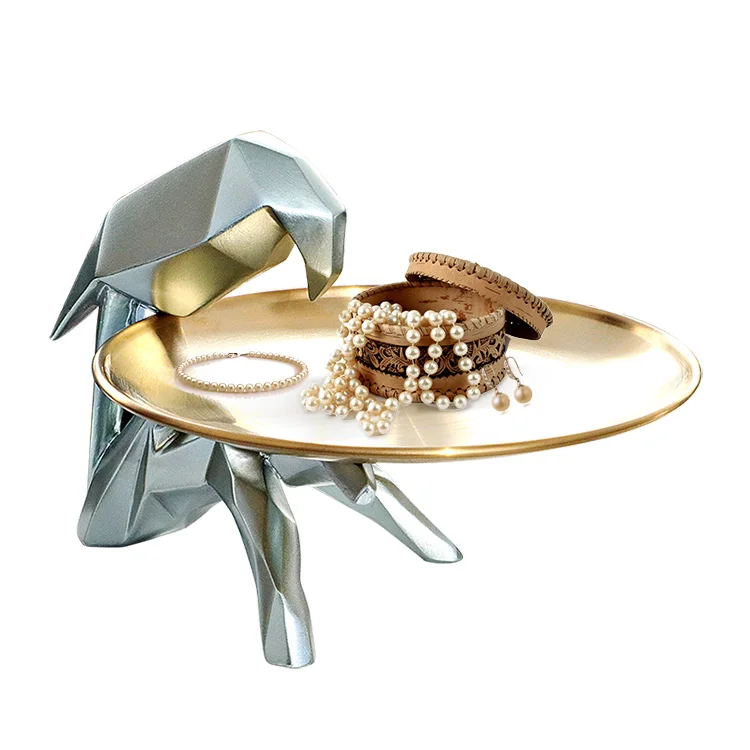 
Decoraciones trinket tray Geometric Figurine Home Decor Resin Decorative Objects Bird Design tabletop Gift 