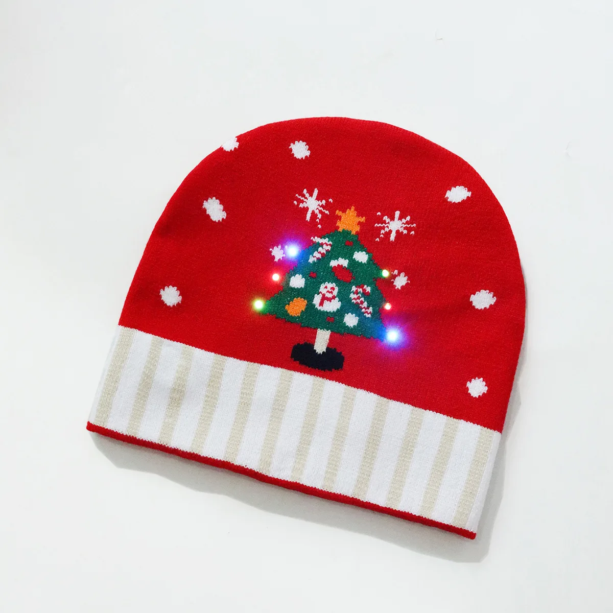 Wholesale Winter Hats 100% Acrylic Custom Christmas Hat Glow Colorful LED Knitted Hat Beanies For Unisex