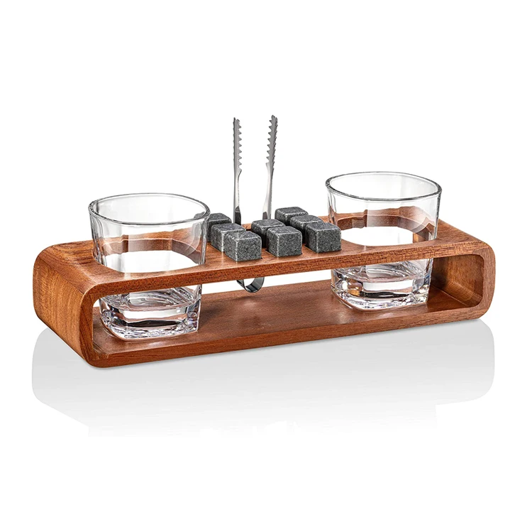 13-Piece Whiskey Kit Gift Set Granit Rocks Handcrafted Whiskey Glass Whiskey Chilling Stones with Stand