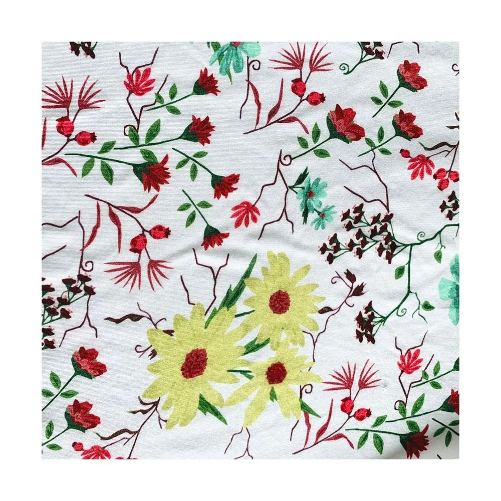 Low MOQ custom digital Print bamboo fiber lycra knitted spandex fabric