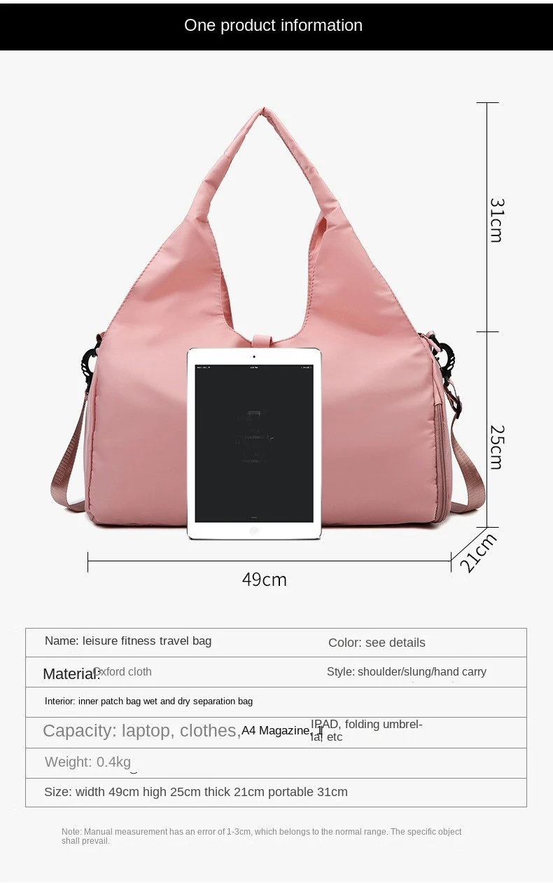 Custom Logo 20-Piece Waterproof Oxford Cloth Yoga Bag Fashionable Multi-Function Portable Gym Sport Carry Summer Weekender