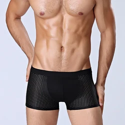 Wholesale Seamless Ice Silk Mens Underwear Plus Size 8XL Breathable Mesh Mens Boxer Brief