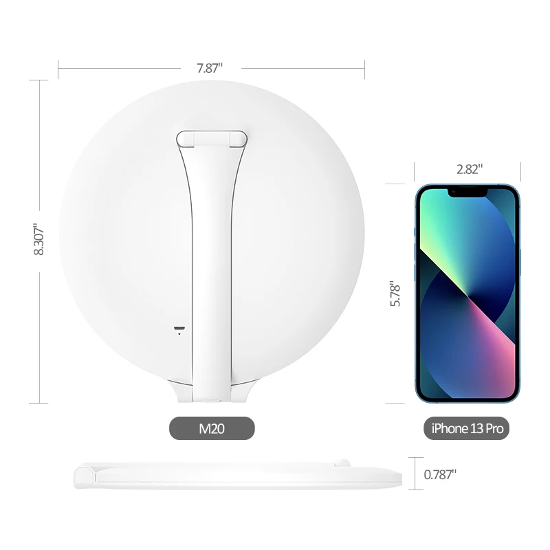 2021 New Charging Touchpad Control Ultra Hd 4 Different Brightness Portable Folding Lighted Led Makeup Mirror