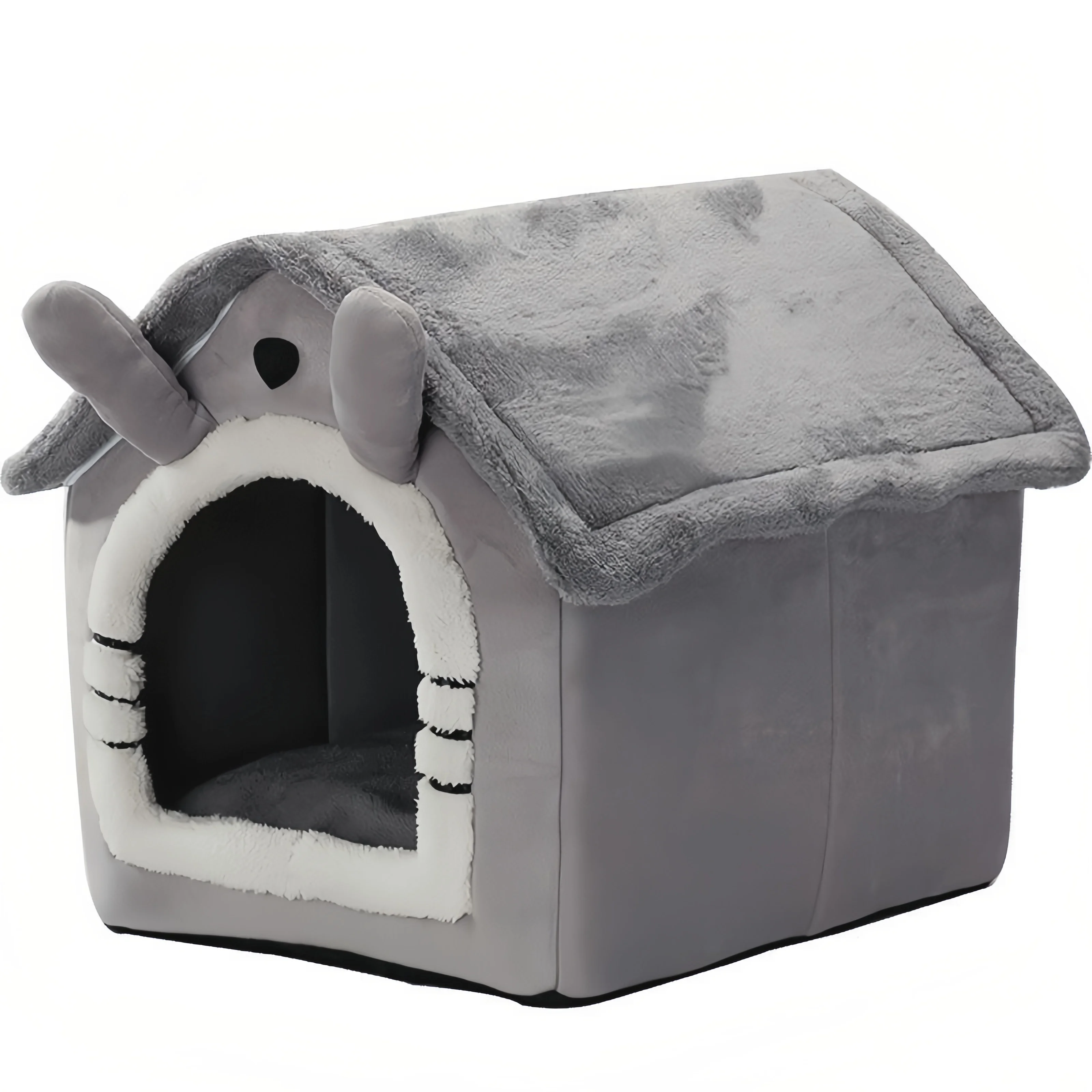 Hot Seller All-Season Enclosed Cat House with Removable Washable Cushion Cozy Warm Pet Bed for Cats or Dogs