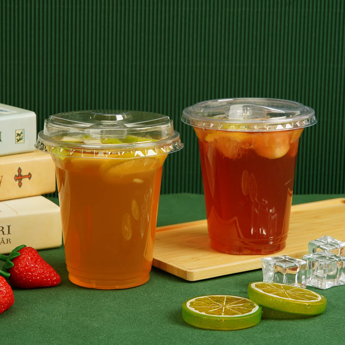 100% Biodegradable Disposable 12 16 20 24 32 Oz PLA Plastic Lid Clear Cold Beer Milk Tea Coffee PLA Custom Cup