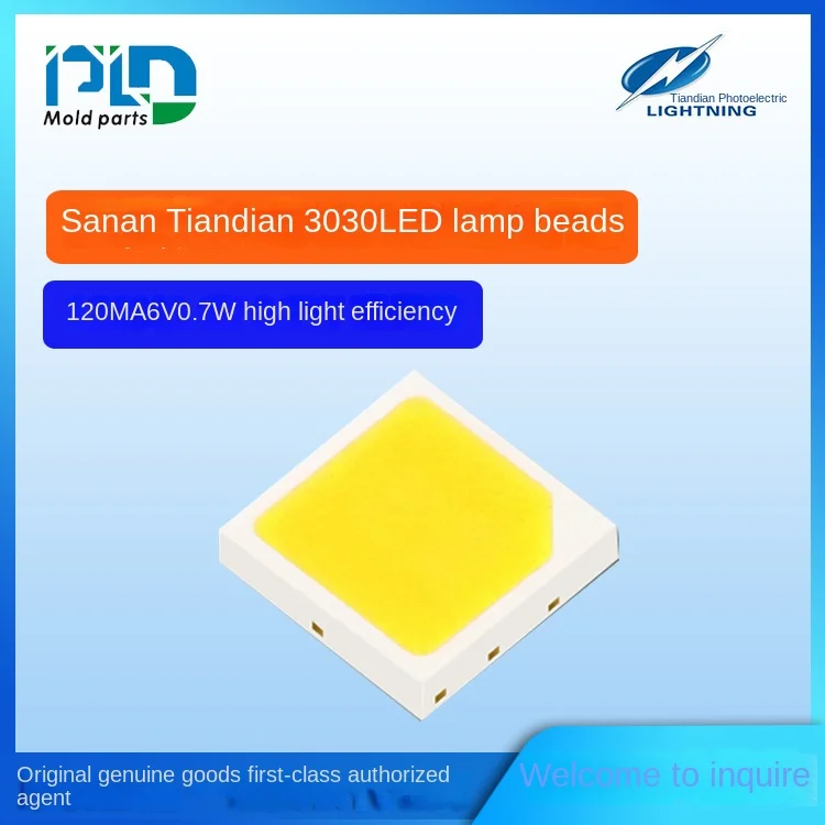 Sanan Tiandian 3030 SMD LED Lighting Beads High Light Efficiency 160-170 Lumen Square Cup Patch 6V 150mA-1W White Red Blue