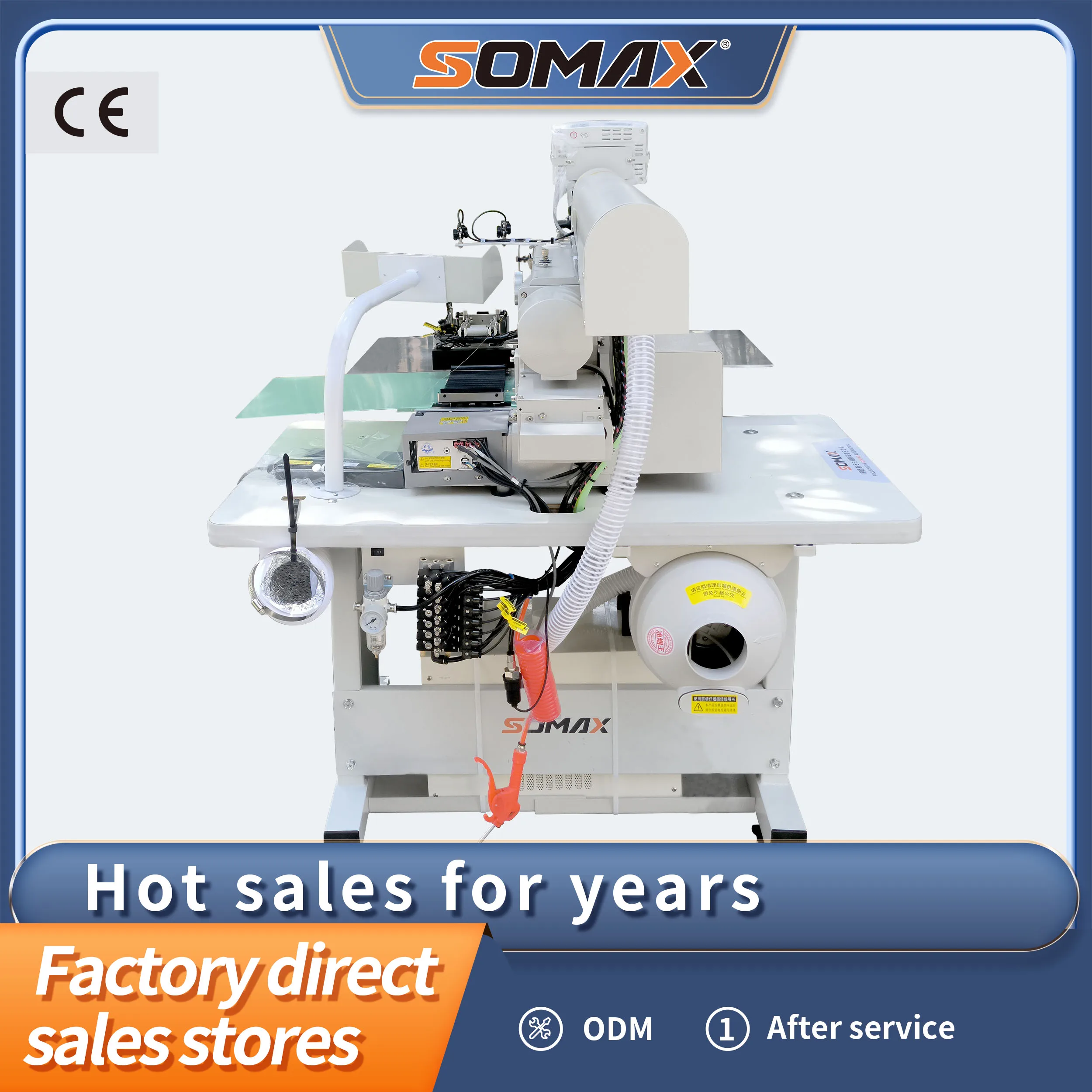 Home Made Somax SM-16S Automatic Polo Shirt Zipper Placket Front Bag Open IndutrialSewing Machines Textile Machinery Price