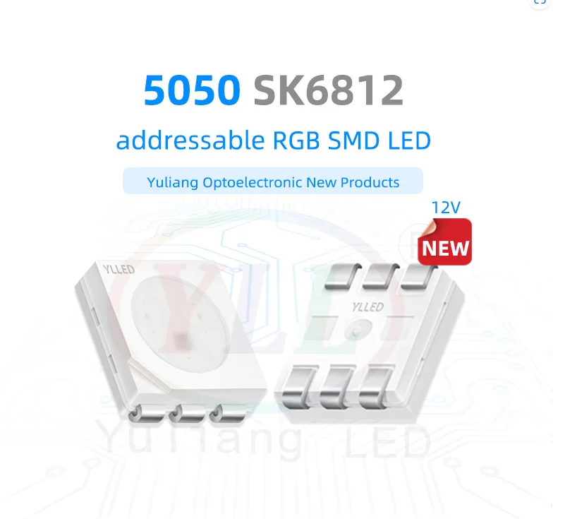 Addressable Multiple Color WS2812 Diode IC 5050 RGB smd led Epistar chip 12V for LED strip smart lights decorative light