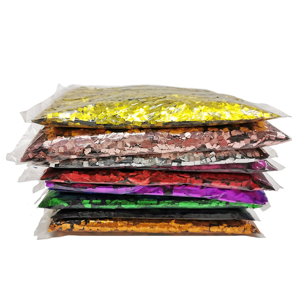 Good quality Customized Size Party Decorations Stage Festival Snow Square Metallic Confetti Mylar