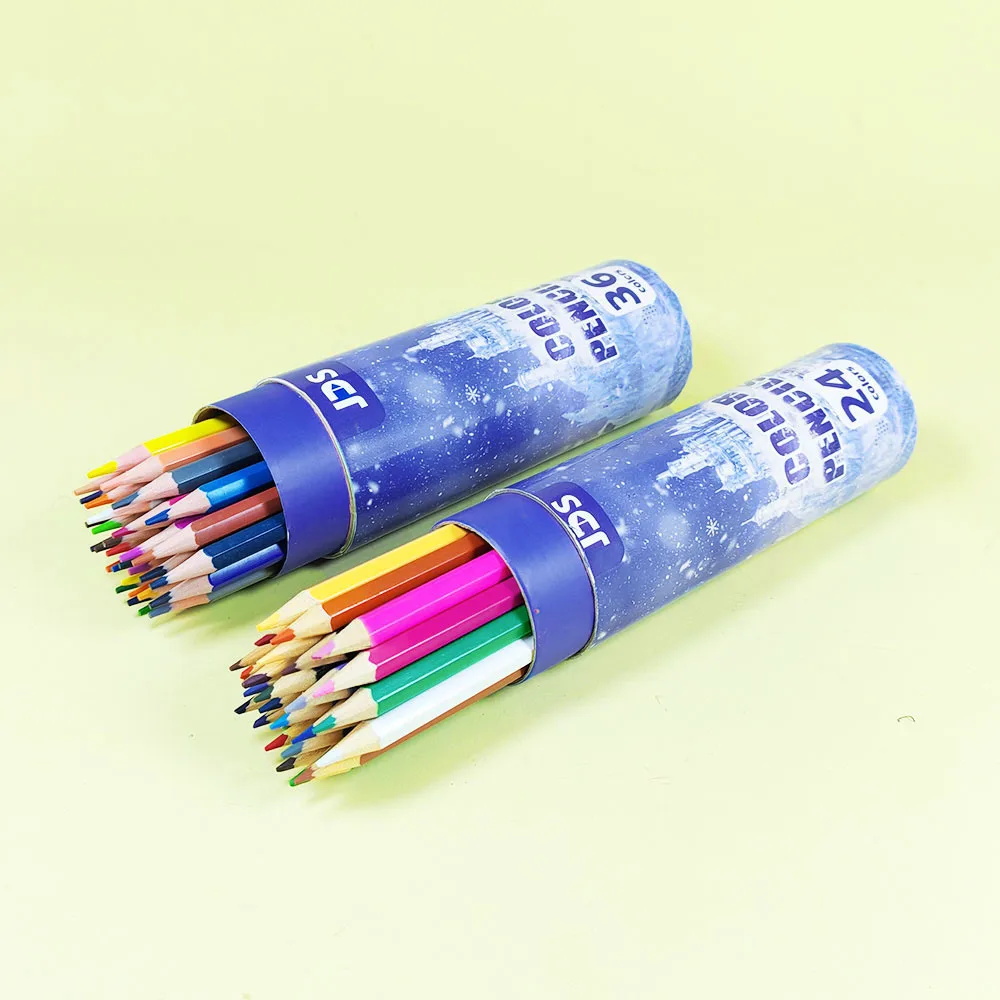 New Frozen Design Colored Pencils 12/24/36/48 Colors Pencil for Drawing with Paper Barrel Customized Logo