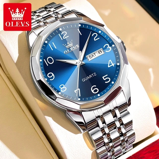 OLEVS 9970 Classic Business Calendar Fast Shipping Stainless Steel Strap Men Watches Luxury Quartz Movement Watch for Man reloj