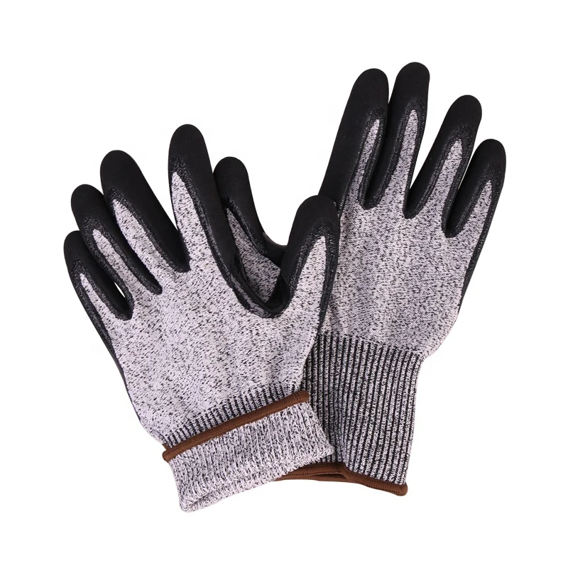 Breathable Light Weight HPPE Level 5 Anti Cutting Safety Gloves Food Grade Kitchen Coated Wear Resisting Work Gloves