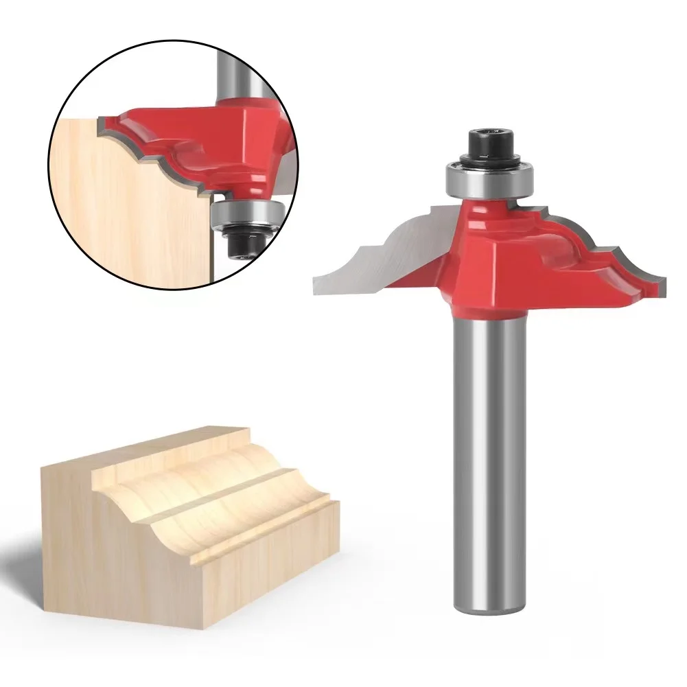 1Pc 8mm shank Double Roman Ogee Router Bit Cabinet Door Line Router Bit Wood Grooving Cutter TCT Type Router Bits