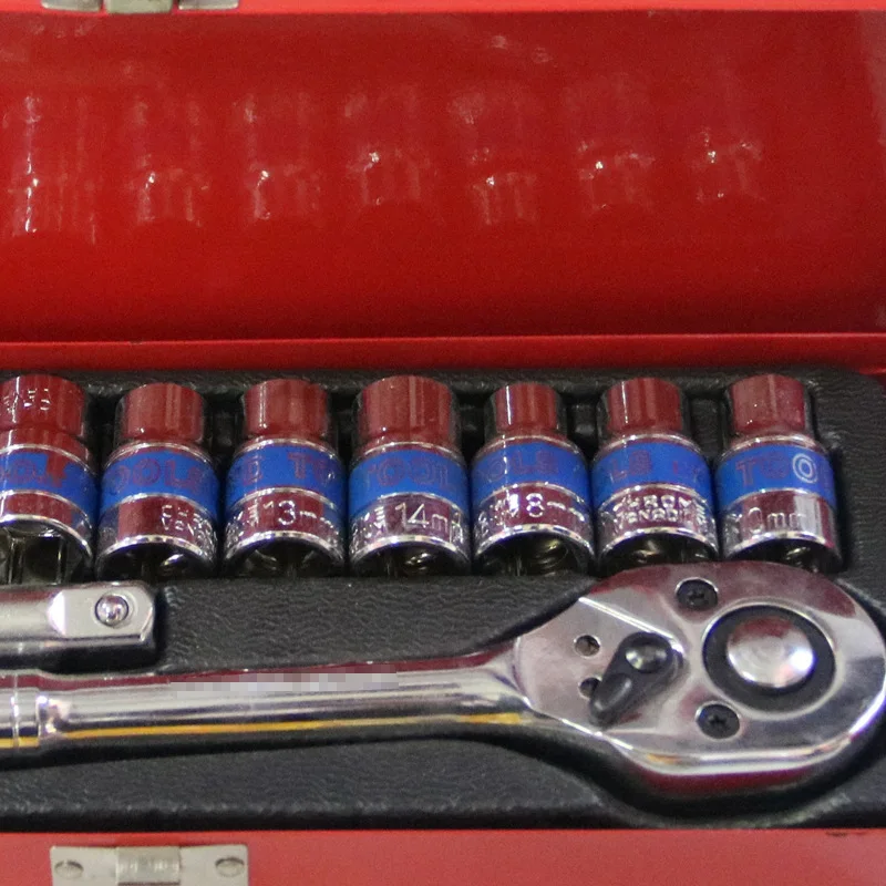 12Pcs Bike Torque Wrench Tool Set Socket Ratchet Wrench Socket Box Spanner Set