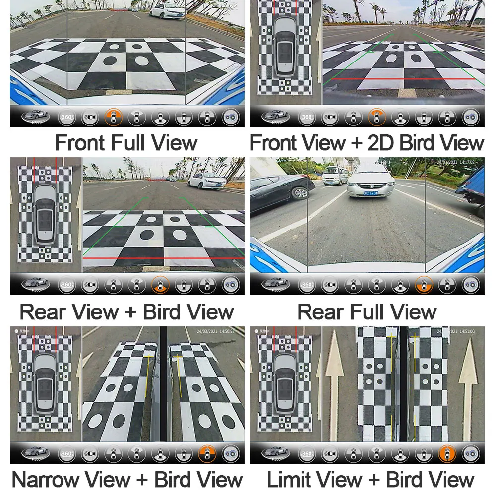 Car Van Sony 225 3d Pro Bird View System With White Color Camera