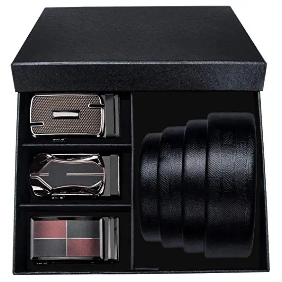 
Mens Belt Ratchet Black with 3 Automatic Buckles Alloy Genuine Leather Belt Mens Belt Ratchet Black with 3 Automatic Buckles Alloy Genuine Leather Belt