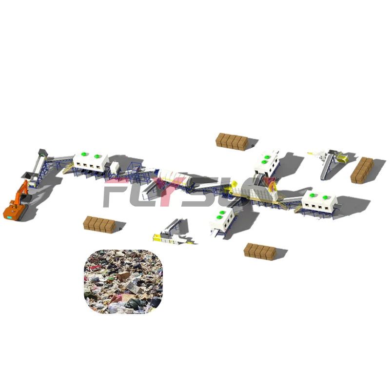 Industrial solid waste briquetting machine for disposal waste municipal waste sorting plant