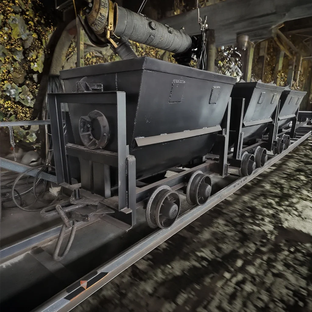 Mining Conveyor Cart Bucket Tipping Mine Electric Ore Gold Cart Heavy Duty U-Shape Railway Wagon Coal Mining Underground Wagons