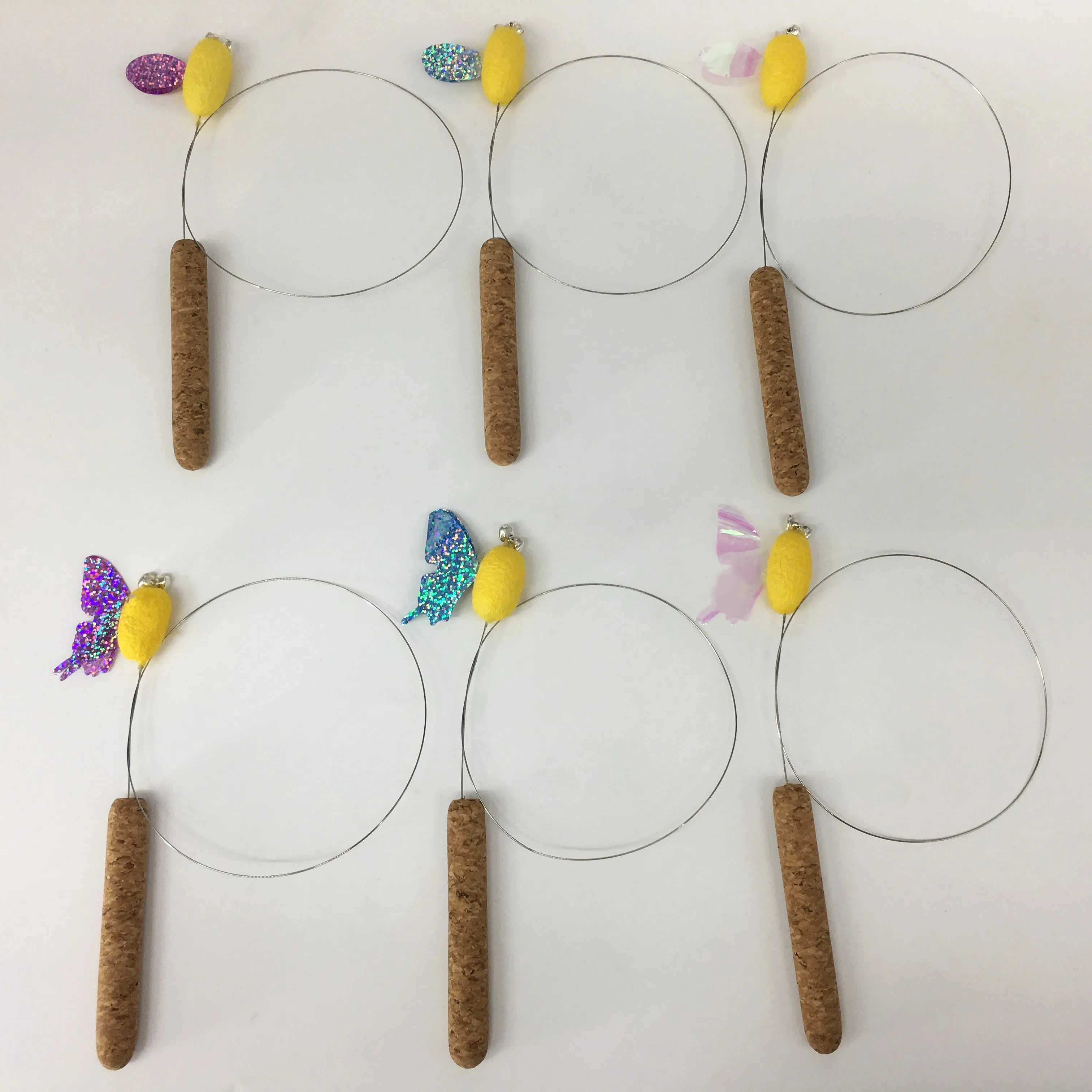 Factory Wholesale New Toy Teaser Cat Stick Wooden Handle Cocoon with Bell Long Pole Hunting Pet Cat Toys Supplies for Cats BY006