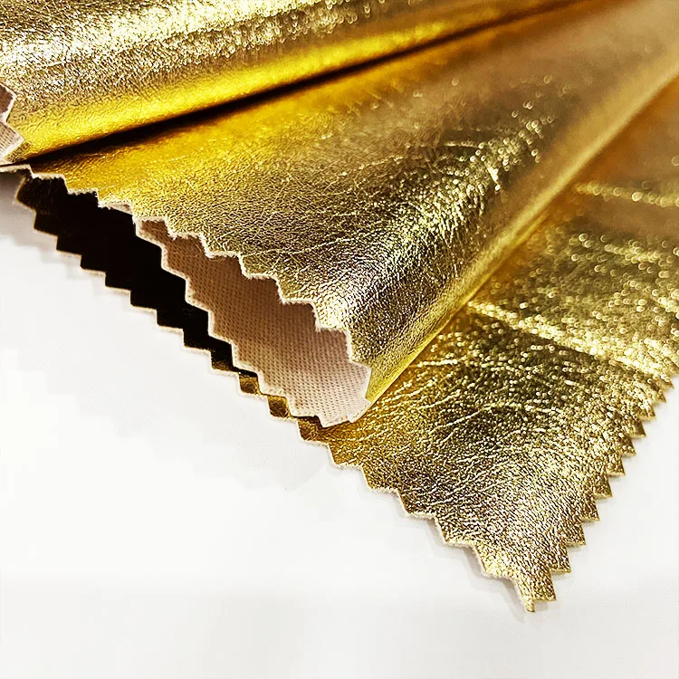 
The manufacturer supply metallic color PU artificial leather faux garment leather stretch fabric for clothes for skirt 