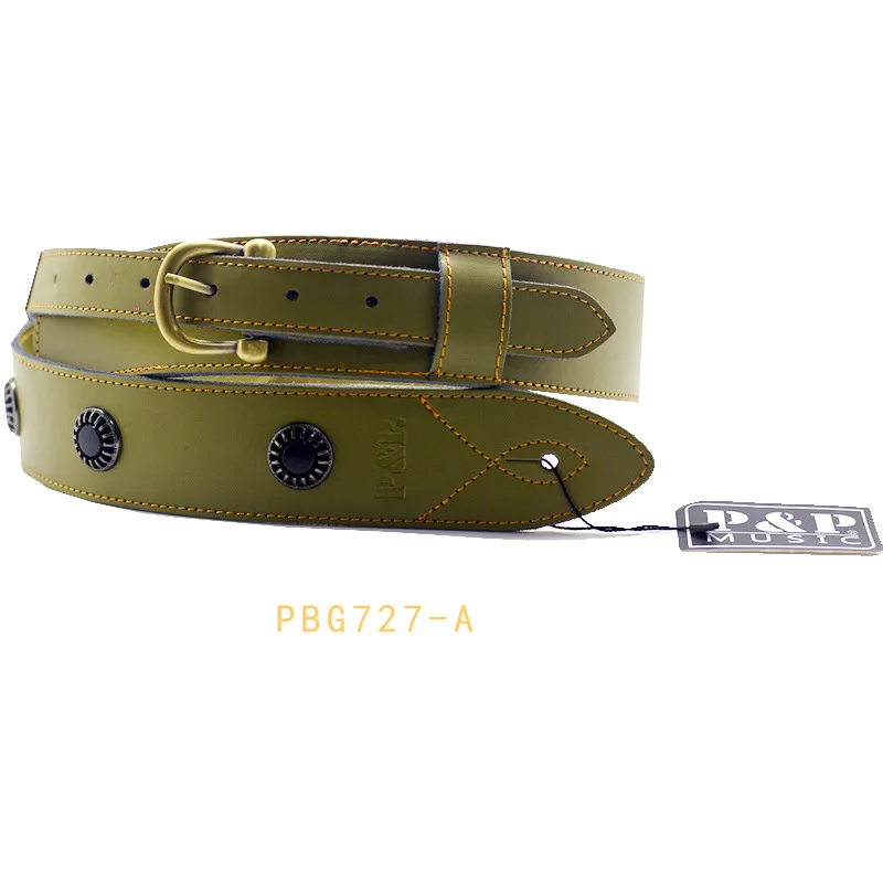 New Fashion Simple Style Genuine Cow Leather Soft Durable and Wear Multiple styles Resisting Guitar Strap Hot Sale