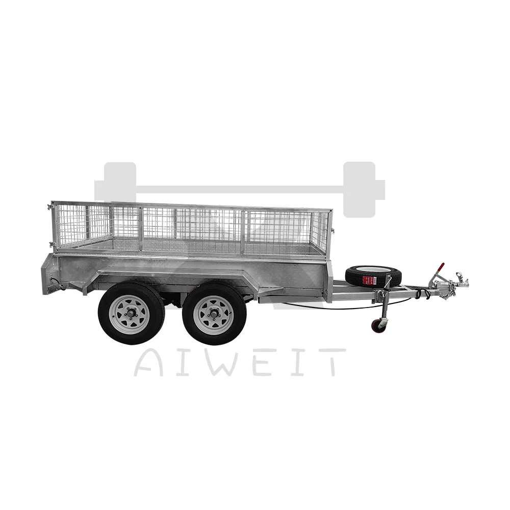 New Tandem Axle Box Utility Trailer 900mm Cage Fully Welded hot-dip galvanizing trailer For Sale