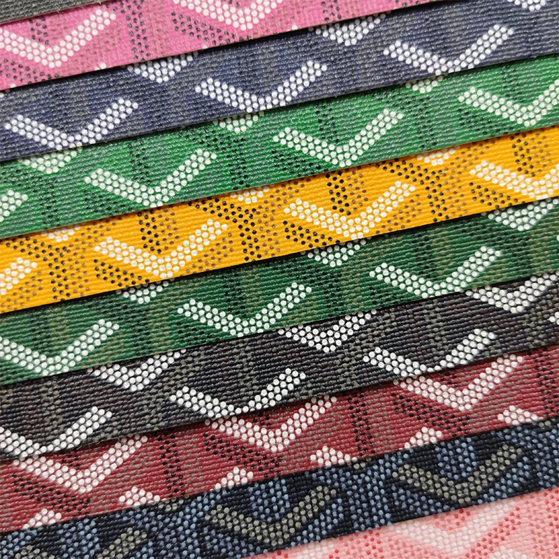 High Quality Letter Y Printed Goyard Faux Leather Fabric Cotton Backing for Making Crafts/DIY Accessories/Handbags