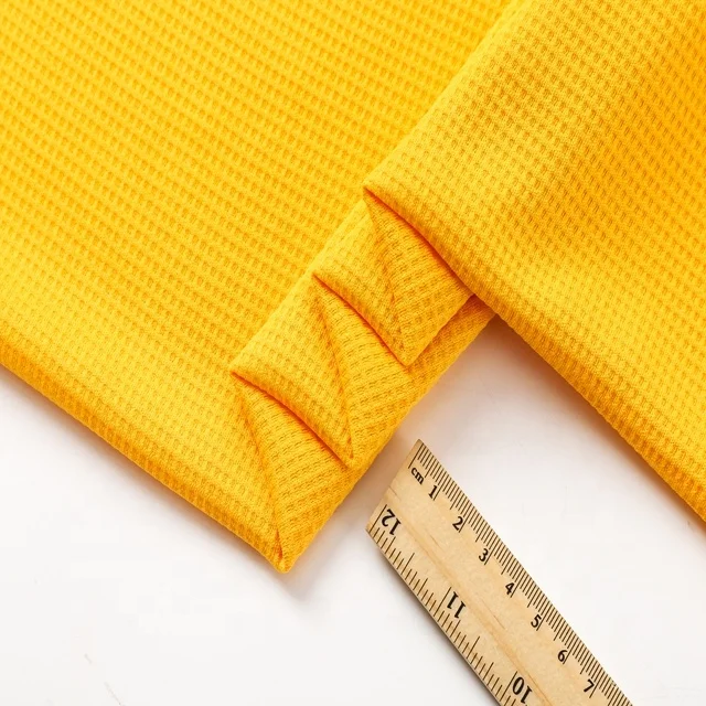 100% Polyester Waffle Knitted Fabric Lightweight Cross Wafer T-shirt Hoodie & Dress Set for Home Wear & Fashion Accessories