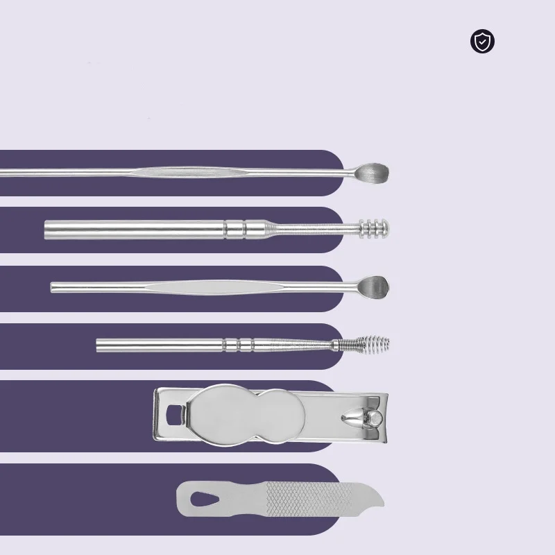 Luxury Portable Personal Care Tools Beauty Manicure Pedicure Kits Earwax Spoon Set