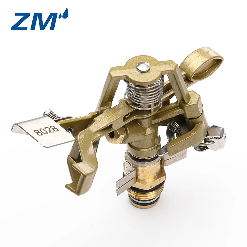 360 Gear Drive Brass Impact Sprinkler Garden Rotating Irrigation Sprinkler