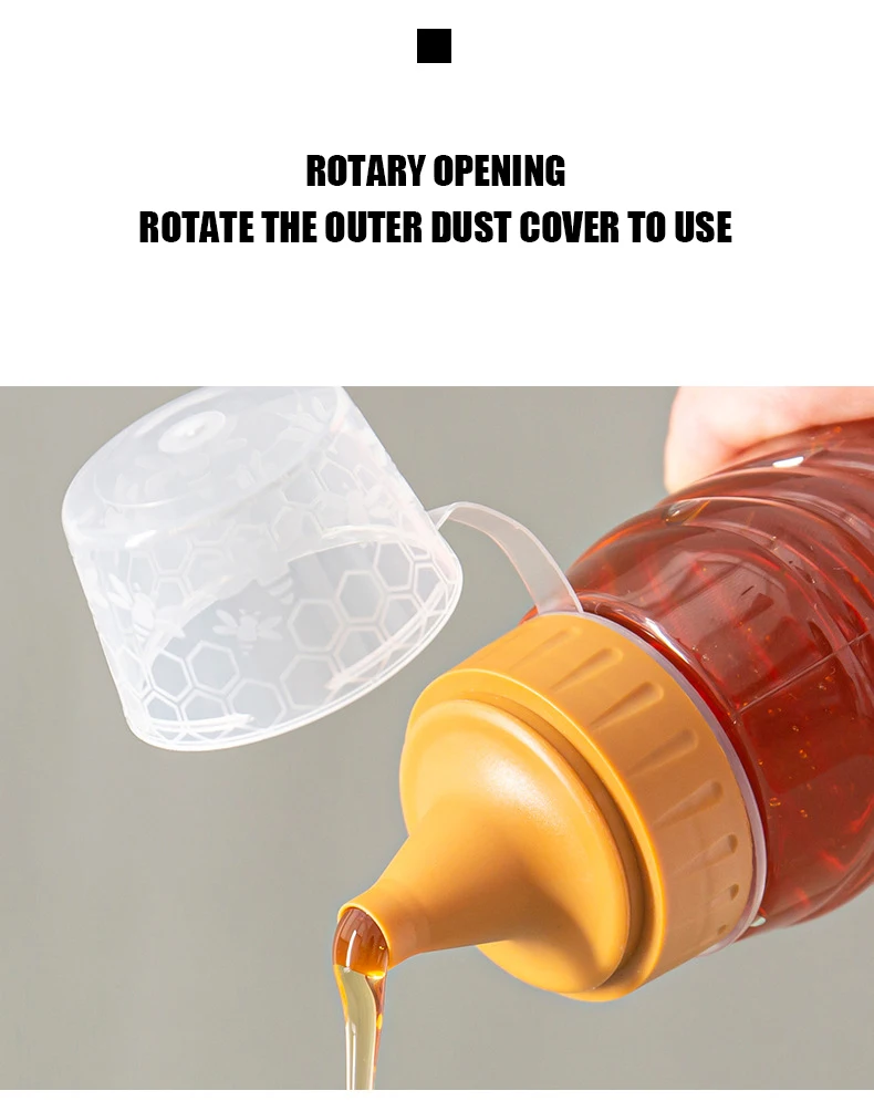 2023 China innovation designer product Pointed Mouth Honey Bottle Food Grade Squeeze Honey Bottle 500g 1000g