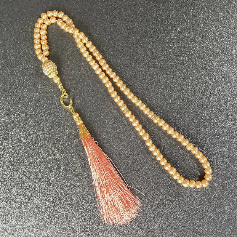 99 бусин стеклянные жемчужины Tasbih мусульманские молитвенные бусины в турецком стиле 6 см ожерелье