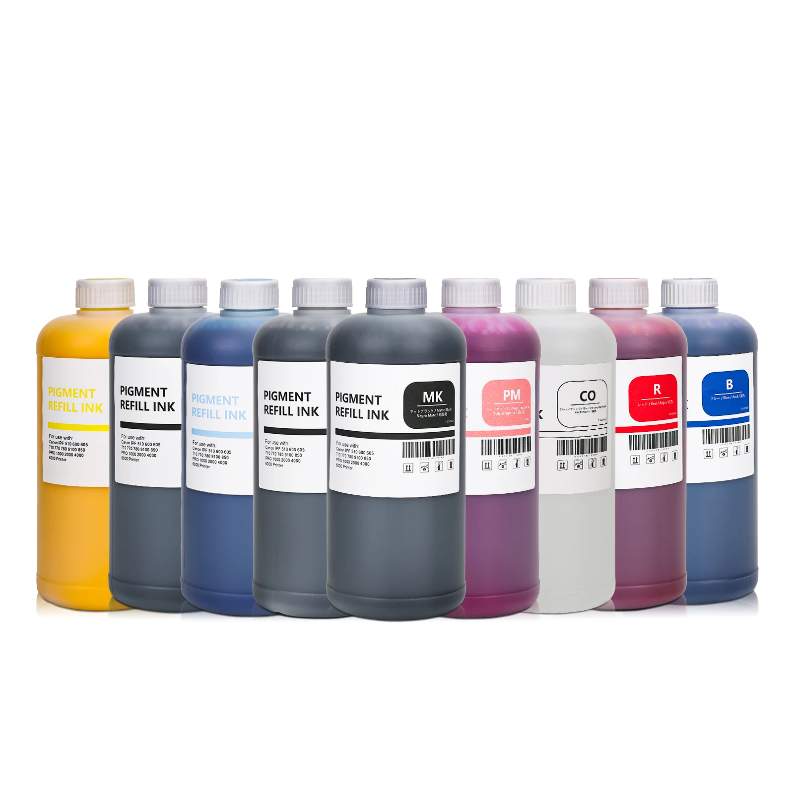 12Color 1000ML Pigment Ink For Canon iPF 8000 8100 8110 8400 9000 9100 9110 9400 PRO-1000 2000 4000 6000 Large Formet Printer