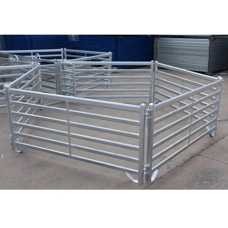 Movable Farm Yard Corrals / 2m Steel Cattle Horse Paddock Fence /  Portable Galvanized Sheep Panels and Gate