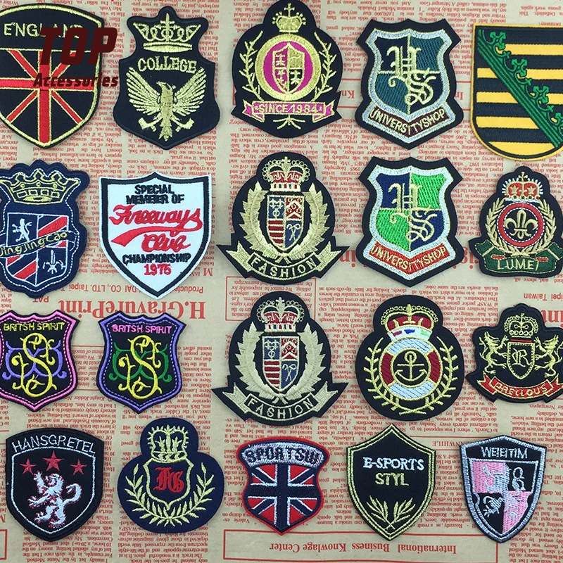 Wholesale Patches Embroidery Iron on Badges Custom for Jackets