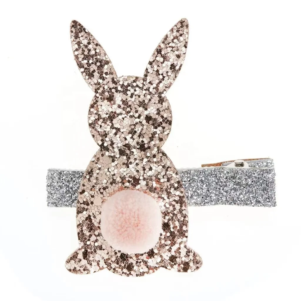 Glitter Bunny Hair Kids Hairpins Dance Party Shiny Hair Clip Girl Glitter Rabbit Hair Accessories