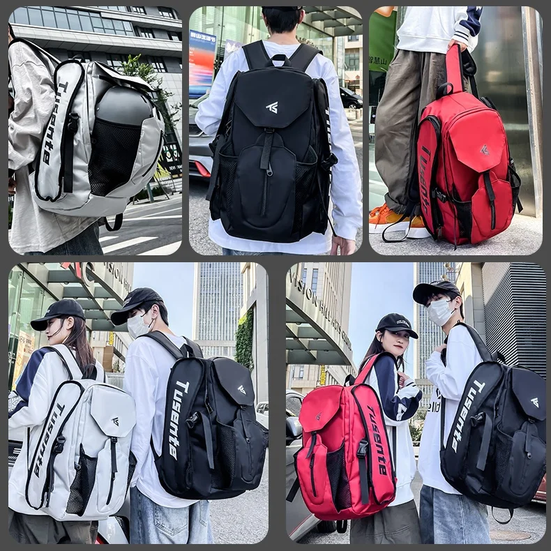 Heavy Duty Large Capacity Outside Pocket Trolley Case Sleeve Basketball Custom Logo Gym Sport Backpack with Separate Ball Holder
