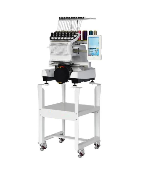 Good Quality Single head 12 needles garment embroidery and flat embroidery computerized embroidery machine complete