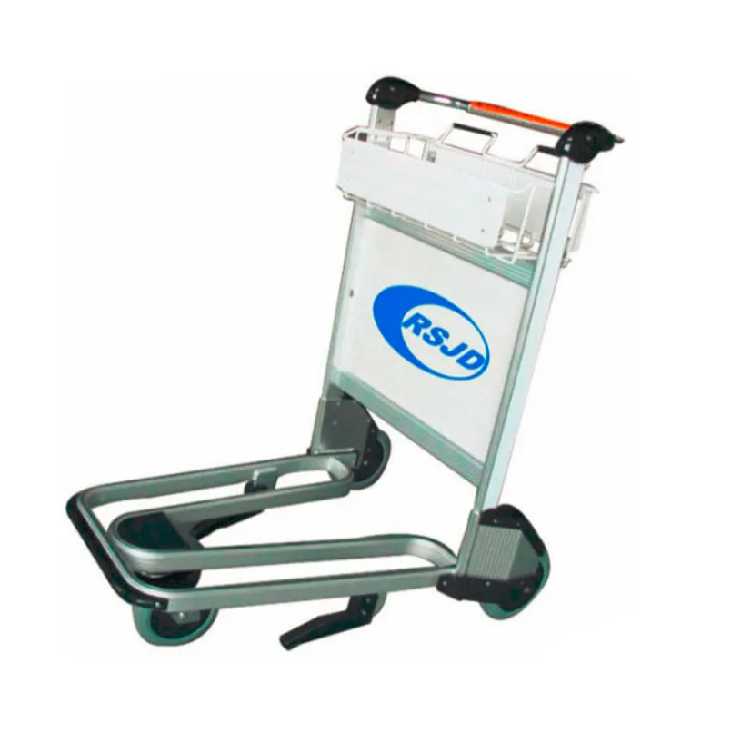 Airport Aluminum Luggage Baggage Hand Cart Trolley With Brake