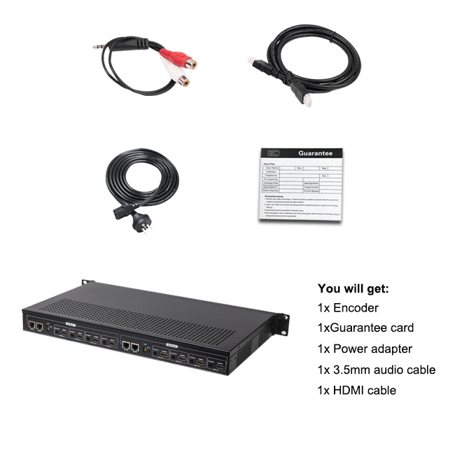 Y530L 8 Channels H.264 HDMI Digital Video Encoder for IPTV Live Broadcast support RTMP RTSP UDP HTTP and Facebook YouTube Wowza