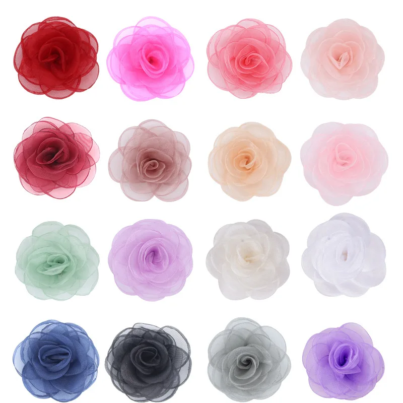 New Arrival Barerres 4.5" Solid Fabric Waffle Hair Bows Without Hair Clip For DIY Hair Accessories